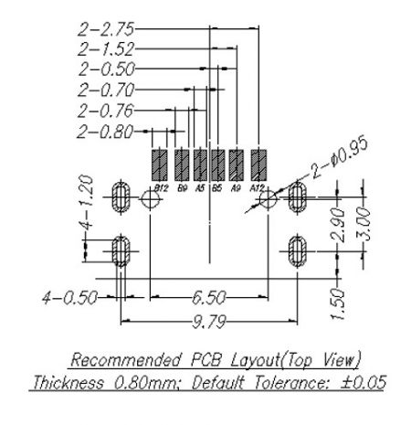 คอนเนคเตอร์ประเภท C TCWOBRFSM002R ขนาดผลิตภัณฑ์